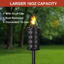 16 oz Torch Replacement Canister (4 Pack) - Outdoor Citronella Fuel Refill for Bamboo Torches with Wicks & Covers, Long-Lasting, Perfect for Patio, Luau Party, Garden Decor