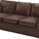 Ektorp 3 Seat Sofa Cover Replacement is Custom Made Slipcover for IKEA Ektorp Sofa Cover (New Brown PU Leather)