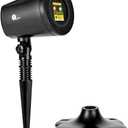 1byone Christmas Laser lights with Green Christmas Tree and Red Stars, Class IIIA, 2.0mW power, Projection Lights for Christmas, Holiday, Party, Landscape, and Garden Decoration, Black