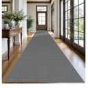 Extra Long Runners for Hallways  Washable Kitchen Runner Non Slip Rubber Backed Hallway Rug Cotton Entryway Runner Rug Floor Carpet for Indoor Hall, Kitchen, Stair, Grey/Dark Grey