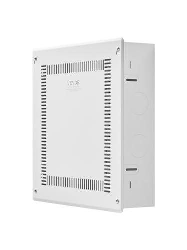VEVOR Structured Media Enclosure, 14-Inch, Recessed in-Wall Media Box with Cover, Wall-Mount Cable Management Box Kit, Structured Wiring Multi-Media Cabinet, Cold-Rolled Steel, for TV Home Theater
