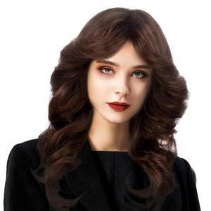 70's Disco Wigs - Farrah Fawcett Style Brown Synthetic Full Wig for Women - Halloween, Retro, Cosplay, Party or Daily Life Costume