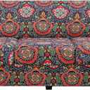 hyha Couch Cover, Floral Pattern, Stretch, Printed, 4 Pieces, Sofa Slipcovers, for 3 Separate Cushion Couch, Washable Furniture Protector for Dogs(Sofa, Mandala Floral) (Large, Red&blue)