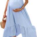 Maternity Summer Dress Maternity Photoshoot Outfits aternity Dress for Baby Shower Summer Maternity Dress XJ-skyblueM