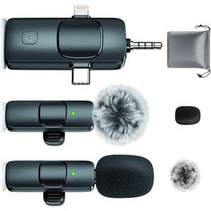 MENERESAS 3-in-1 Wireless mic for iOS/Android/Camera