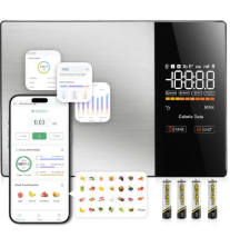 KUAIVO Smart Nutrition Food Scale with LED Display, Tracks Calories, Fat, Carbs & Protein via App, 1g Precision Digital Kitchen Scale for Healthy Eating & Meal Prep