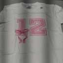 12 Years Old Birthday Girl Coquette Pink Bow Aesthetic T-Shirt (S, White)