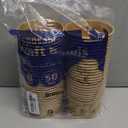 ESSENTIAL Paper Ice Cream Cups, 50pcs 8oz Disposable Dessert Bowls for Hot or Cold Food, Lids Not Included, Paper Snack Containers for Sundae, Frozen Yogurt, Soup (Brown)