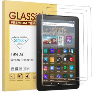 3 Pack Screen Protector for All-New Fire HD 8/HD8 Plus/Fire HD 8 Kids/Fire HD 8 Kids Pro Tablet (14th&12th &10th Generation, 2024&2022&2020 Released),Tempered Glass 9H Hardness Anti Scratch Clear, 8-inch