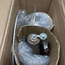 EDISHINE 21.85" Farmhouse Table Lamp, Rustic Bedside Lamp, Water Transfer Walnut Wood Grain Metal Base, Beige Linen Shade, Minimalist Nightstand Light for Living Room, Bedroom, Office, E26 Base