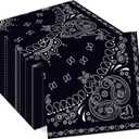 40Pcs Black Bandana Paper Napkins Western Lunch Dinner Tableware Disposable Dessert Napkin Set for Wild West Birthday Baby Shower Party Supplies Decoration,6.5 x 6.5 inch