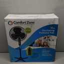 Comfort Zone Stand Fan, 16 inch Pedestal Fan for Bedroom, 3 Speed Floor Fan, 90 Degree Oscillation, Adjustable Height, Adjustable Tilt, Oscillating Air Circulator, Quiet Fan for Home or Office, Black