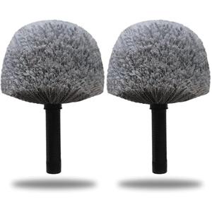 2 Pack Robust Cobweb Duster Head Brush – Superior Twist-On Web Cleaning Tool – Spider Web Remover Brush Compatible with Standard 3/4 Inch Threaded Poles for Outdoor & Indoor Use – Head Only (Grey)