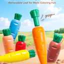 JUPITEARTH Carrot Crayons for Kids 12 Colors, Non Toxic Beeswax Crayons for Toddlers 1-3 with 30-Page Coloring Book & Stickers & 120 PDF Pages, Mess-Free Coloring for Kids Art Supplies Gift