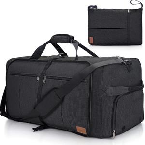 100L Travel Duffle Bag for Men, Urtala 32 Large Duffle Bag for Traveling with Shoe Compartment, Foldable Travel Duffel Bag Weekender Bag Gym Bag for Men Women Waterproof & Tear Resistant (Black)