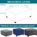 HFCNMY Stretch Knitted Jacquard Ottoman Cover - Thick Washable Slipcover for Square Storage Ottoman With Elastic Bottom, Gray, Medium (Grey)