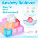 Simgoing 48 Pcs Mini Ice Cube Stress Balls Bulk Fidget Squeeze Square Ball Stress Relief Sensory Playthings Ice Cube for Adults Birthday Valentines Gifts Party Favor Prize Bags Box Filling, 8 Colors