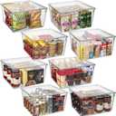CLEARSPACE Plastic Storage Bins with Lids XL Perfect Kitchen Organization or Pantry Storage Fridge Organizer, Pantry Organization and Storage Bins, Cabinet Organizers, 8 Pack XL