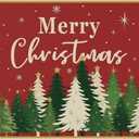 Christmas Door Rug 17 x 29 Inch Welcome Tree Door Rugs Non Slip Washable Mat Holiday Decor Xmas Carpet for Indoor or Outdoor Decorations