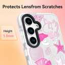 ChiCsFleur for Samsung Galaxy S23 Ultra Case, TPU Phone case with Camera Protection for Women Girls Teens - Pink Preppy Sea Manta Y2K Shell Starfish Elegant Artsy Coral Ocean Gift Aesthetic Unique