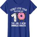 Donut Lose Your Sprinkles 10 10th Birthday Party Girls Kids T-Shirt M