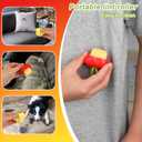 2pcs Mini Portable Lint Roller for Pet Hair, Reusable and Washable Small Sticky Roller Cute Pocket Bell Pepper Shape Dog Cat Hair Remover for Clothes Furniture Car Seats Travel Home Use (Red, Yellow)