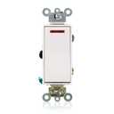 Leviton 20 Amp, 120 Volt, Decora Plus Rocker Pilot Light, Illuminated On, Req. Neutral Single-Pole AC Quiet Switch, Commercial Grade, Self Grounding, 5628-2W, White