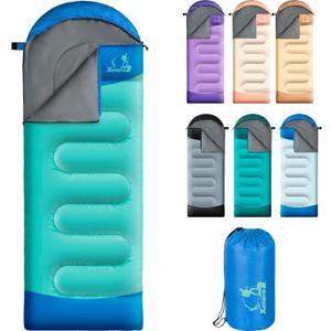 Sleeping Bags for Adults Kids - 3 Season Cold&Warm Weather Waterproof Camping Sleeping Bags - Lightweight Sleeping Bags for Camping Hiking Outdoor Travel (Azure&Sapphire)