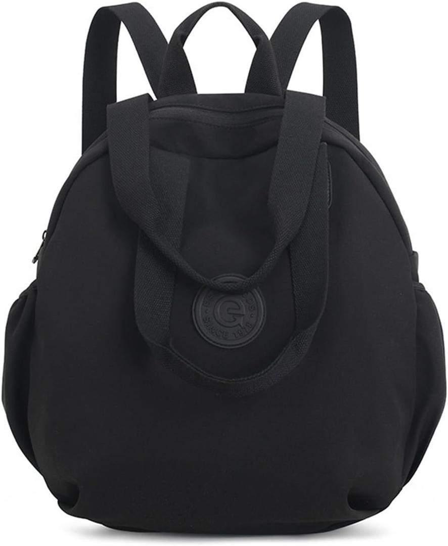 NOTAG Casual Backpack Purse for Women Shoulder Bag Waterproof Nylon Anti-theft Large Purse Shoulder Hobo Bags Travel Work (Black-S) (Black)