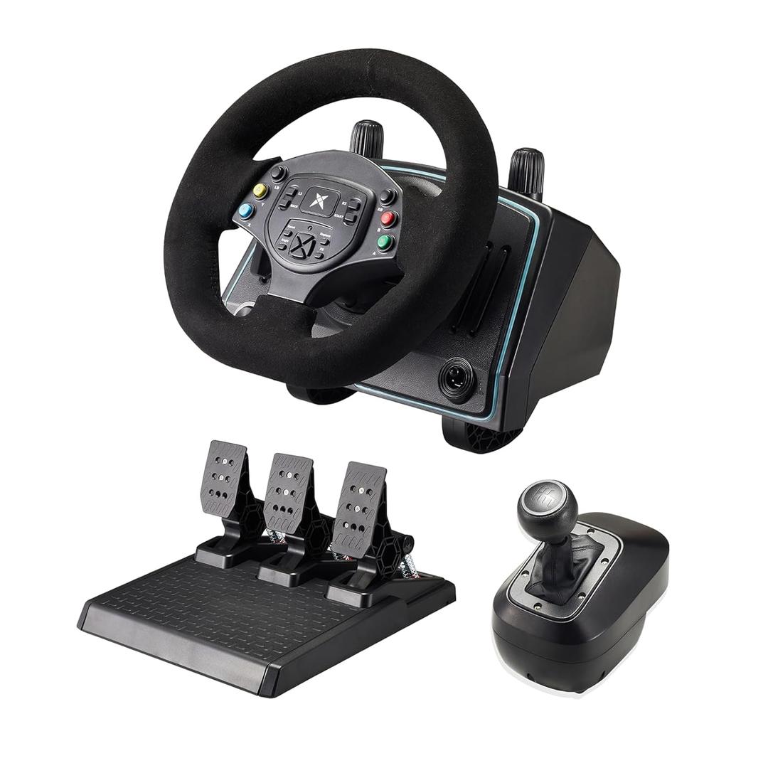 DOYO Racing Wheel, 1080 Degree Gaming Steering Wheel with Pedals and Shifter, Vibration Feedback, Paddle Shifters, Xbox Steering Wheel for PC, Xbox One, Xbox Series X/S, PS4, PS3, Switch