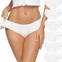 Altheanray Women’s Cotton Seamless Underwear Breathable, Cotton Hipster Panties for Women (3028S-White), Small