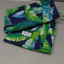 Magpie Fabrics Patio Cushion Covers Set of 2(Replacement Cover only, No Insert!), Waterproof Indoor Ourdoor Deep Seat Chair Cushion Slipcover with Ties(22x20x4 Inch, Green Lagoon Leaves)