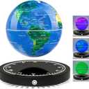 Flagest Magnetic Levitating Floating Globe with LED Lights, 16 Colors Rotating Globe Lamp with Clock Base for Home Office Desk Decor, Cool Tech Gadgets for Men Husband Boys and Girls