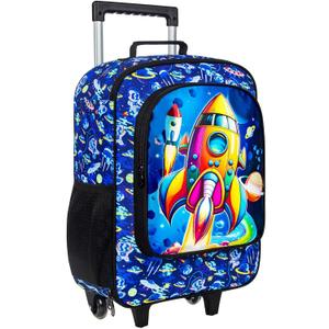 Kids Suitcase for Boys, Rockets Rolling Luggage with WheelsTravel Carry on for Children Toddler Elementary (New UV Printing Rockets Luggage)