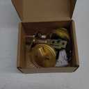 Design House Pro Deadbolt, Single Cylinder, 2-Way with Latch, Round Corner, Reversible, Satin Gold, 4.84 x 4.02 x 2.36 in, 728923