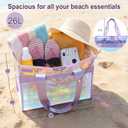 Iridescent Beach Bag, 2Pcs Large Clear Jelly Tote Bag for Women | Jelly Beach Bag, Purple & Pink, Waterproof & Sandproof, Zipper&Snap, Gym Pool Swim Bag Cruise Beach Essential for Family 2026