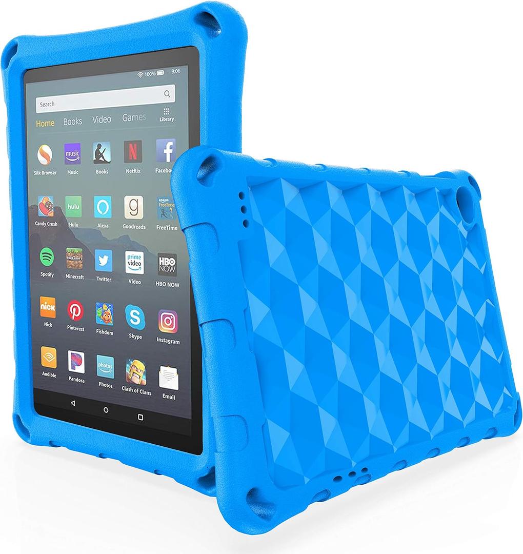 Fire 7 Tablet Case for Kids, Not Compatible with 2022 New, OQDDQO Extra Thick Protective Layer Double-Layer Shockproof in Four Corners Compatible with 9/ 7/ 5th Generation 2019/ 2017/ 2015 Release (Blue)