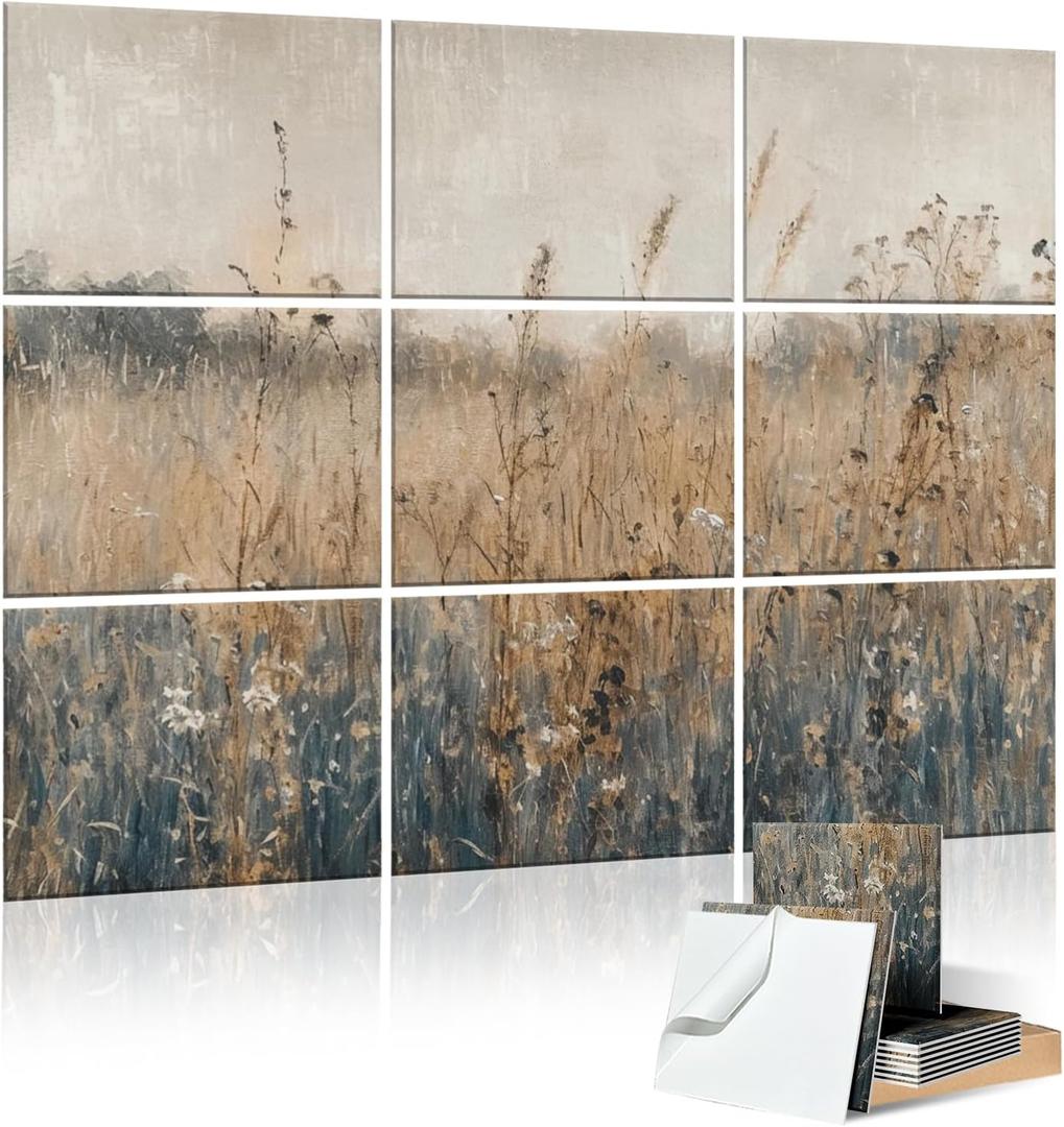 9 Pack Wall Art Acoustic Panels,48" X 36"Sound Absorbing Panels, Decorative Sound Dampening Panels, Acoustic Treatment for Studio Home and Office time