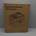 Hooded Fully Enclosed Cat Litter Box with Drawer, Extra Large Odor Control Indoor Litter Tray, Privacy Covered Toilet with Scoop for Cats Under 17.6Ib(8kg) (lightgray)