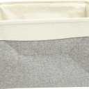 Pack of 10 Large Cotton and Linen Laundry Basket Lightweight Storage Container with Handles for Clothes Toys and Sundries for Home College Nursery and Bathroom Use