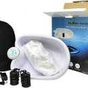 Ionic Detox Foot Bath Cleanse Spa with Basin 100 Liners and Two Round Arrays (Black Array Combo)