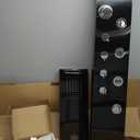 ROVOGO Shower Panel Tower System with Rainfall Waterfall Shower, 5 Body Jets and 3-Setting Handheld, 304 Stainless Steel Shower Column Wall-Mount, Black