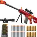 Soft Bullet Toy Gun Sniper Rifle with Scope Realistic Shell ejecting Foam Blaster Fake Gun Shotgun Dart Pellet Shooting Game for Boys Teen Adults Gifts Age 8+ 10 12 Year Old (Red)