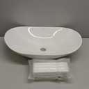 Davivy 24'' X 13.8'' Large Oval Vessel Sink with Pop Up Drain,Bathroom Vessel Sinks,Bathroom Sinks Above Counter,White Vessel Sink,Ceramic Vessel Sink,Oval Sink Bowls for Bathroom (Large)