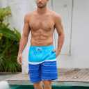 Mens Swim Trunks with Mesh Lining Quick Dry Bathing Suits Swimming Board Shorts 7"/9" with Pockets (Blue, L)