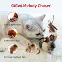 2 x PETGEEK Gigwi Simulated Chirping Bird Cat Toy, Fake Interactive Cat Toys for Indoor Cats, Feather Toy with Hanging Loop for Bored Indoor Adult Kittens Interactive Play (Bird Mouse Cricket)