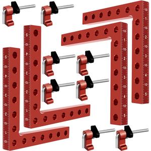 90 Degree Clamp, Cabinet Clamp, 5.5" x 5.5"(14 x 14cm) Aluminum Alloy Right Angle square Tool, Corner Clamps for Woodworking Tools, Right Angle Clamp, Drawers, Picture Frame (4pack)