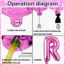 Sleepover Party Supplies for Girls - Hot Pink Sleep Over Letter Foil Balloons, Balloon Decorations for Girl Slumber Night Out Pajamas Party