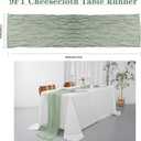 6 Pack Cheesecloth Table Runner 9ft,17 x 108 inch Gauze Table Runner Rustic Romantic Wedding Runner for Wedding Bridal Shower Fall Decoration,Sage Green