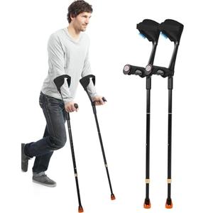 Forearm Crutches for Adults Have Elastic Crutches Padding for The Elbow+Hand Padding, Increases Walking Comfort